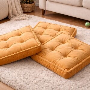 Plush Orange Accent Pillows - Set of 3